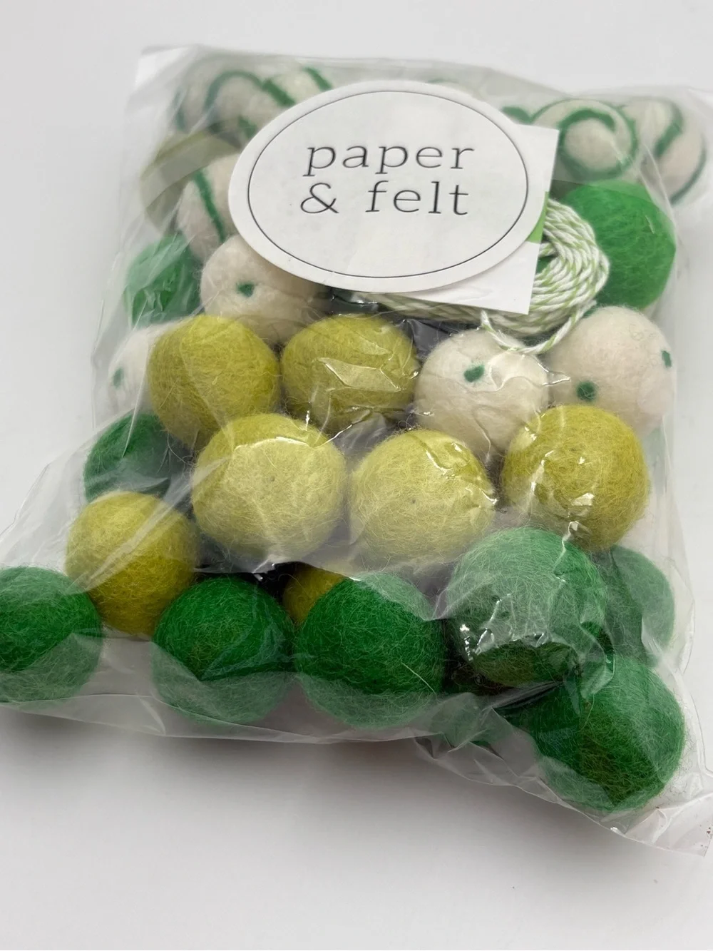 Green Felt Ball Garland Kit